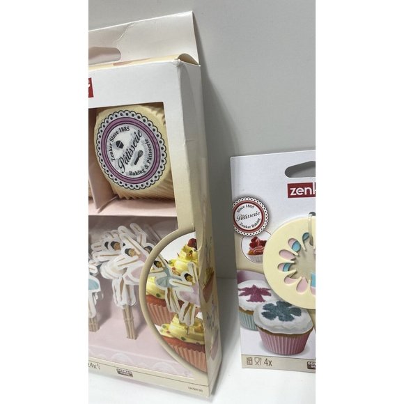 Zenker Baking Lot Ballerina Cake Toppers & Wrappers Cupcake Glitter Stencils New - Picture 6 of 7